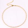 Gold Plated Turquoise Baguette CZ Tennis Choker Necklace – Dainty Summer Jewelry, Sparkle Gift for Women