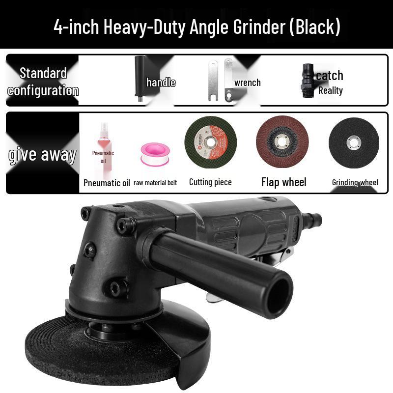 4" Pneumatic Angle Grinder, 5" Industrial-Grade Multipurpose Air-Powered Polisher & Cutter.
