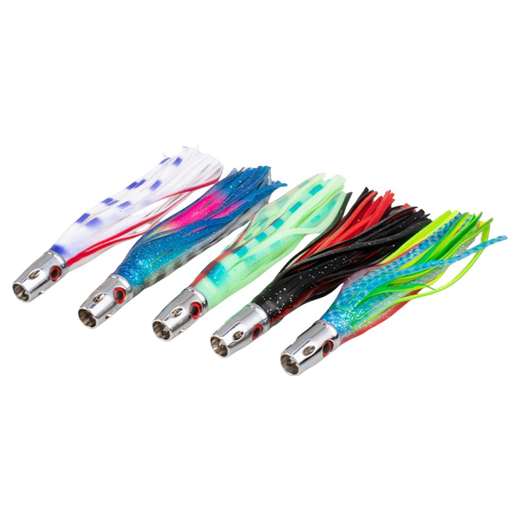 Copper Head Octopuses Squid Skirt Baits Seawater Fishing Lures Octopuses Squid Skirt Trolling Lures Octopuses Baits