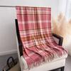 Stylish Plaid Knit Scarf Women Men Winter Warm Wrap Shawl With Tassels Soft Fleece-Like Wool Blend