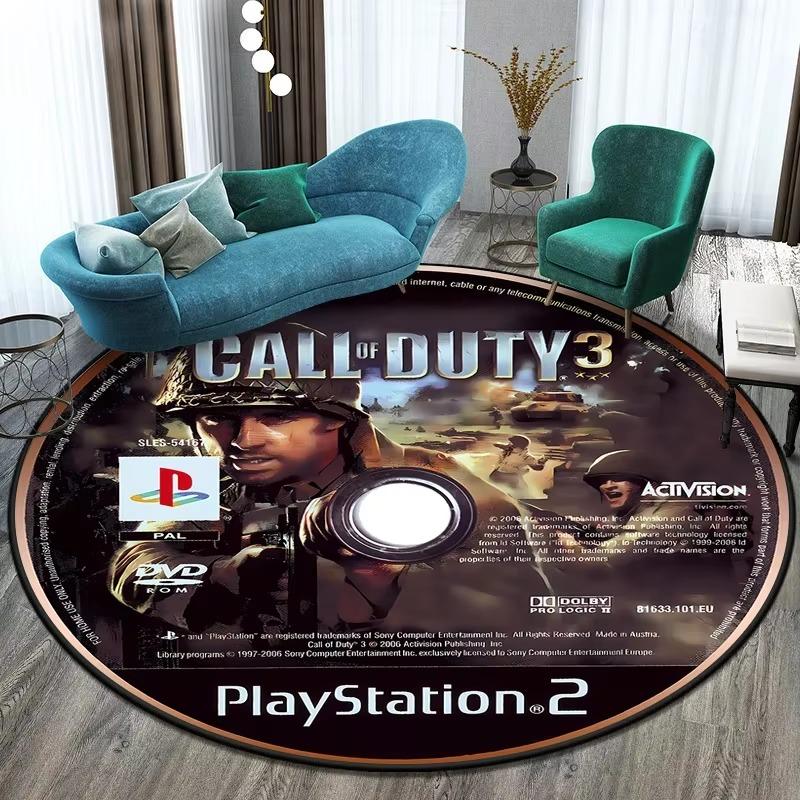 Game Shooting Call CD Round Carpet Rugs Camping Picnic Mats Flannel Carpets for Living Room Decoracion Exquisite Rugs INS