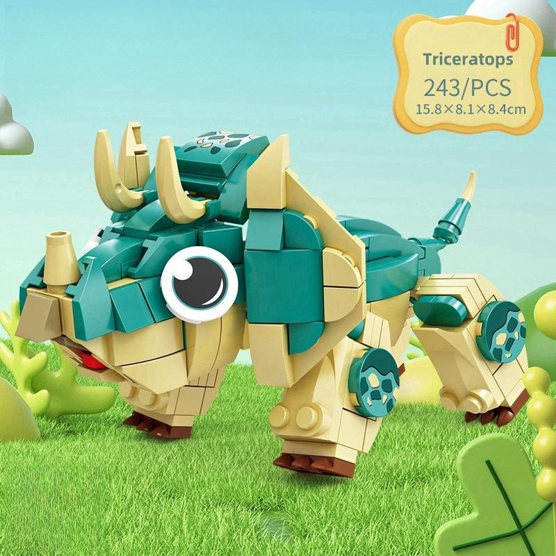 Dinosaur Building Blocks Toys for Kids Pterosaur Triceratops Velociraptor STEM Learning Educational Playtime Fun in bag