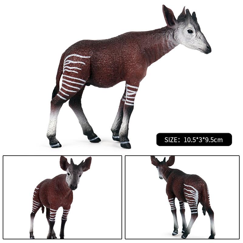 Oenux Classic Wild African Animals Simulation Okapi Wildebeest Action Figure Figurines PVC Model Education School Kid Toys Gift