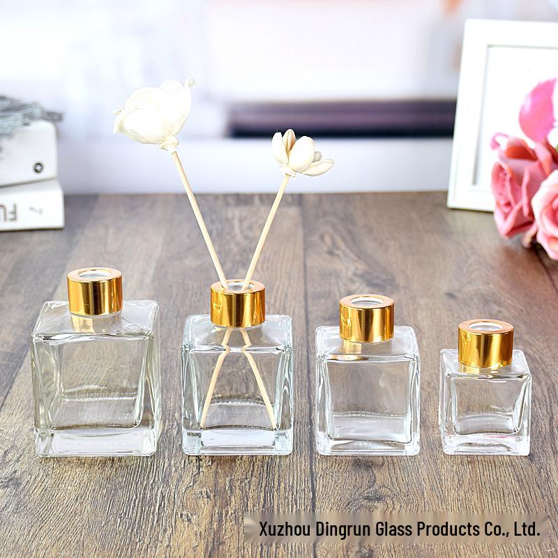 Transparent Glass Aroma Diffuser Bottle with Rattan Sticks - Available in 50ml, 100ml, 150ml, 200ml for Essential Oils