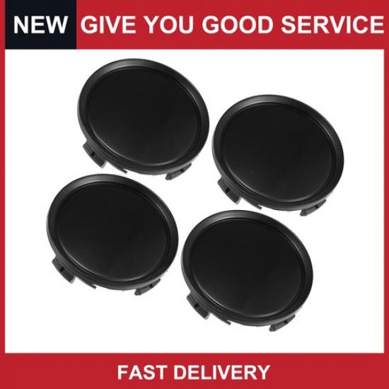 Universal 75mm Dia 4 Clips Wheel Tyre Center Hub Caps Cover Black Pack of 4