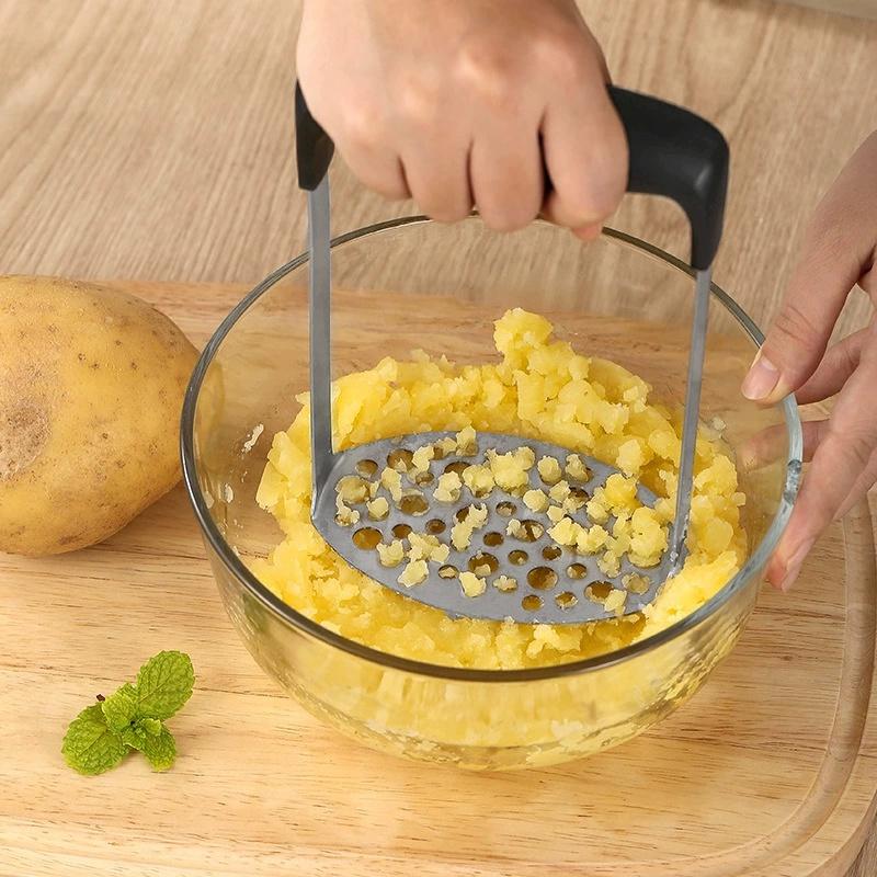 Durable Stainless Steel Potato Ricer Masher - Non-Slip Handle for Smooth Mashed Potatoes & Vegetable Puree, Kitchen Gadget