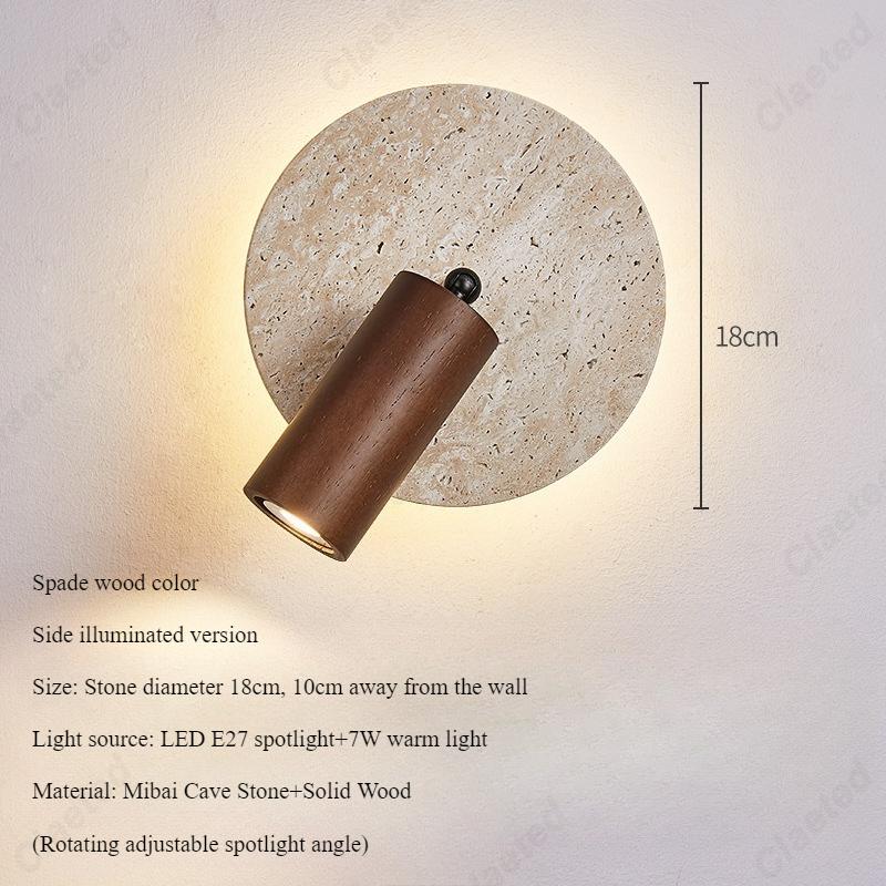 New LED Yellow Cave Stone Wall Lamp with Switch Rotatable Living Room Corridor Study Bedroom Wall Background Light Lighting