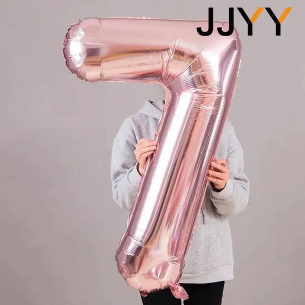 Foil Number Balloons Party Decorations for Birthday Wedding Baby Shower Festive Supplies Air Inflation Balloons