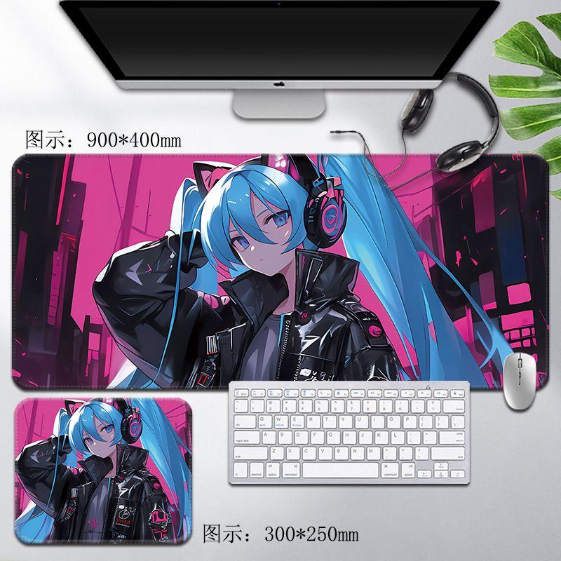 Hatsune Miku Anime Large Mouse Pad NonSlip AntiDirty Desk Mat Waterproof Keyboard Pad for Fans