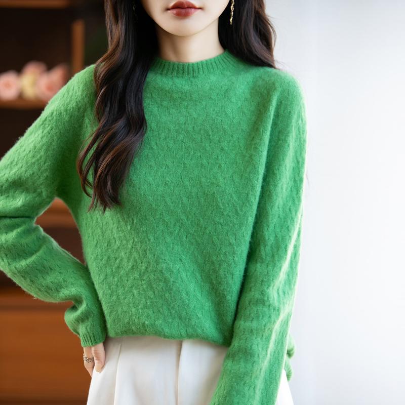 Women's Cashmere Sweater Qinghe Cashmere 30% Cashmere 70% Wool Autumn and Winter Pullover Warm and Fashionable