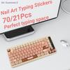 {Summer2} 70/21pcs Raised Adhesive Keyboard Stickers For Long Nail Art Keyboard Bubbles Self-for Long Nails Silicone Typing