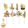2025 Easter Cupcake Decoration Easter Rabbit Cupcake Topper Set Happy Easter Bunny Dessert Candy Toppers For Easter Party Decor