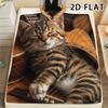 1Pc Realistic Cats Print Flannel Blanket,High Quality Comfortable for All Seasons,Home Decor,Warmth and Comfort,Perfect for Christmas Gifts