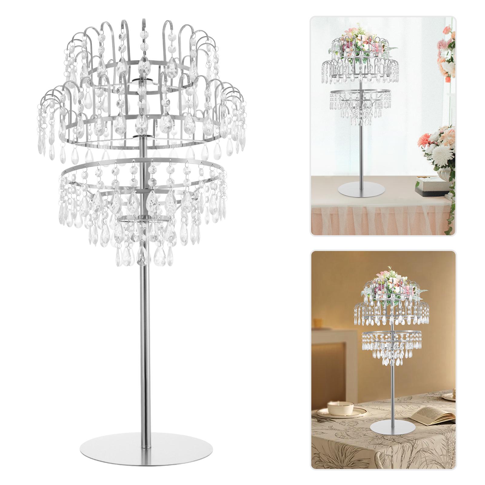 

5 Tiers Iron Round Flower Stand,75cm Silver/Gold Floor Standing Flower Stand for Weddings,Birthday Parties