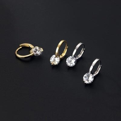 Zirkon Ohrbügel Coole und einfache Ohrringe, High-End Ohrringe Leichter Luxus und modische Ohrringe