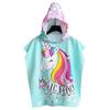 Sommer-Mikrofaser-Badeponcho mit Aufdruck für Kinder, Badetuch mit Kapuze, das nicht fusselt oder ausbleicht, Alter 2-10