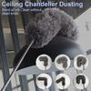 Extendable Microfiber Duster with Bendable Long Handle - Reusable for High Ceiling Fans, Furniture, Blinds & Car Cleaning, Metal