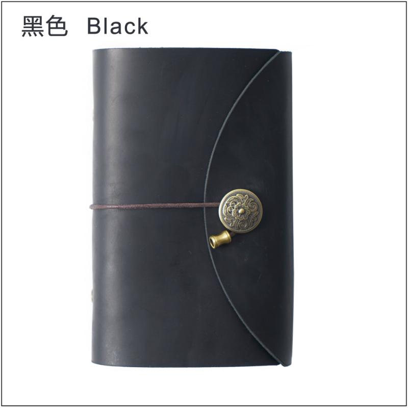 Genuine Cowhide Leather A6 Binder Notebook Loose-leaf Planner School Supply Stationery Journal Diary Journal Diary Planner чёрный