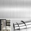 Waterproof Wallpaper Decor Film Stainless Brushed Silver Adhesive Wallpaper  Refrigerator