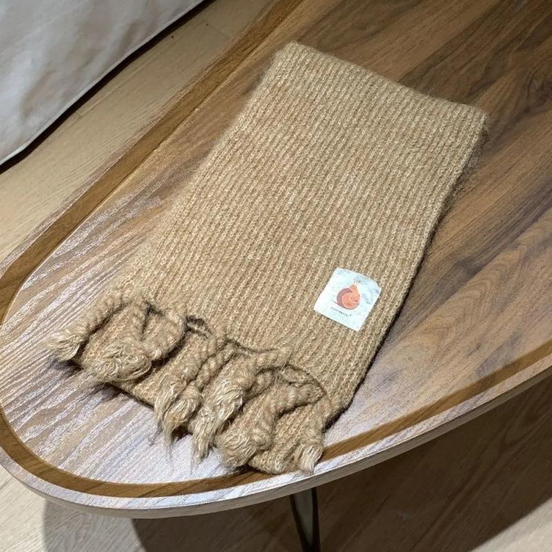 Scarf for Women Wool Soft Knitted Thick Wool Student Winter Warm Snail Mark Blue Braid Tassel Scarf for Men