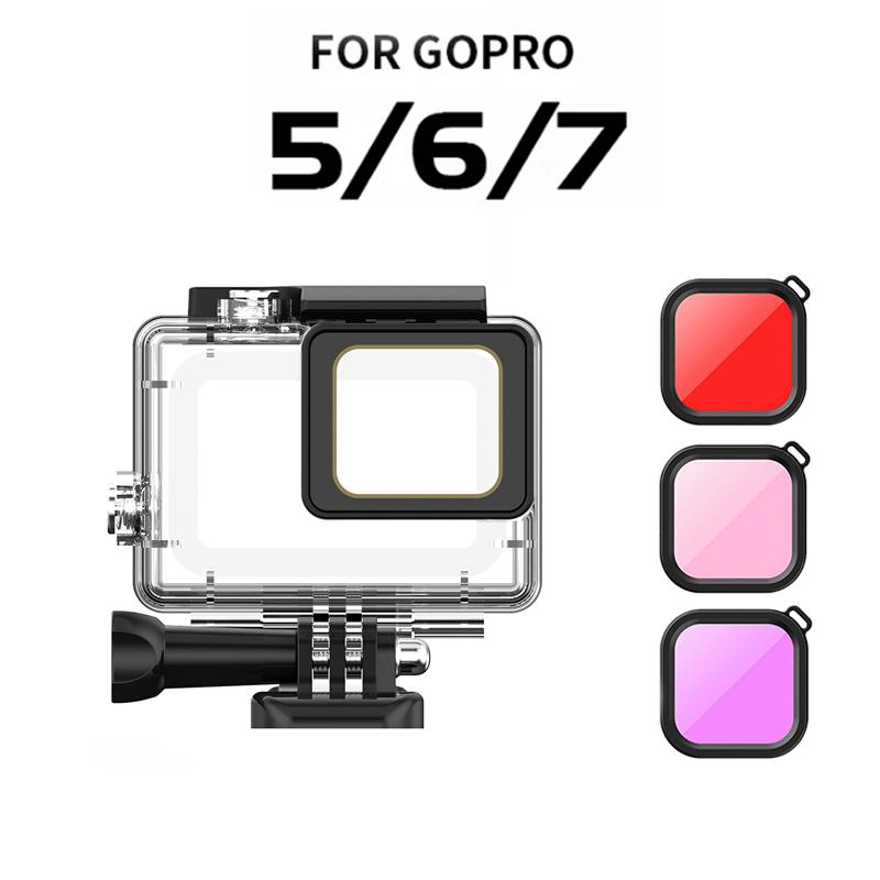 HONGDAK 60m Underwater Diving Waterproof Case For Go Pro GoPro 5 6 7 Hero Black Protective Cover Housing Mount for Gopro 5 6 7