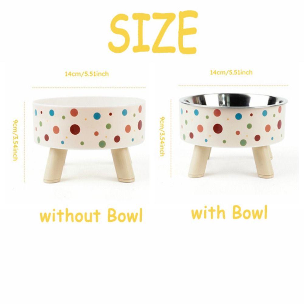 Polka Dot Pattern Cat Food Bowl Non-Slip Water Feeder Container Pet Feeding Bowl Pet Supplies