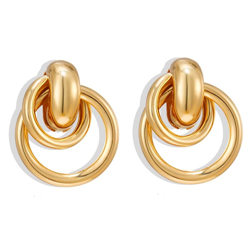 Hot Selling Vintage Earrings Women Big Gold Color Geometric Statement Metal Drop Earrings Jewelry Accessories