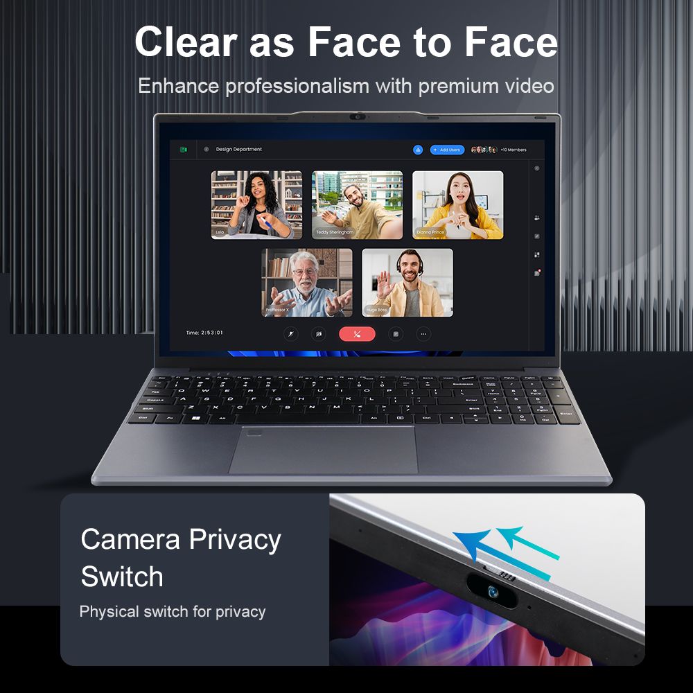 Ninkear N15 Air Laptop, 15.6 Inch 1920x1080 IPS Screen, Intel N150 4 Core Max 3.6GHz, 16GB RAM 512GB SSD