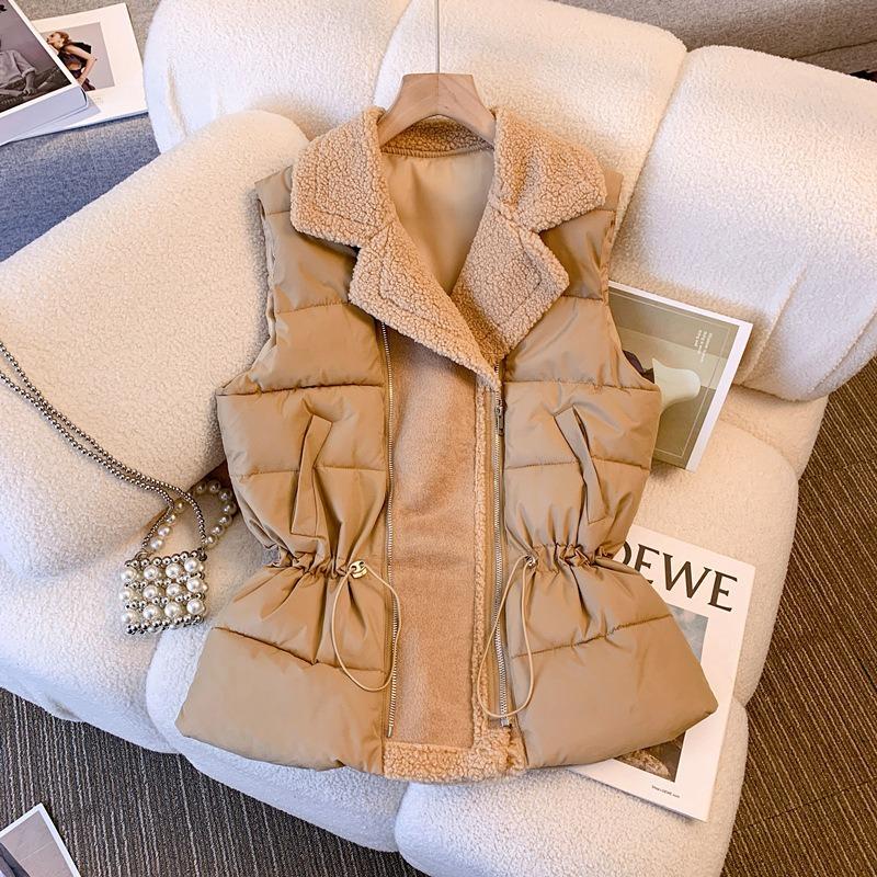 

Большой размер средний и длинный пуховый хлопковый жилет женский зимний новый толстый мм тонкий зимний жилет куртка XL хаки