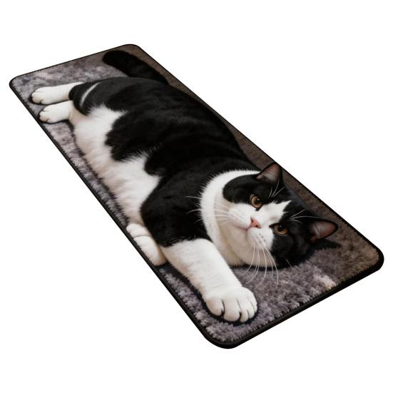 Quick Dry Bath Mat Cute Cat Shape Bathroom Rug, 3D Simulation Modeling, Soft Imitation Cashmere Rug Absorbent Floor Mat, Non-slip Decorative for