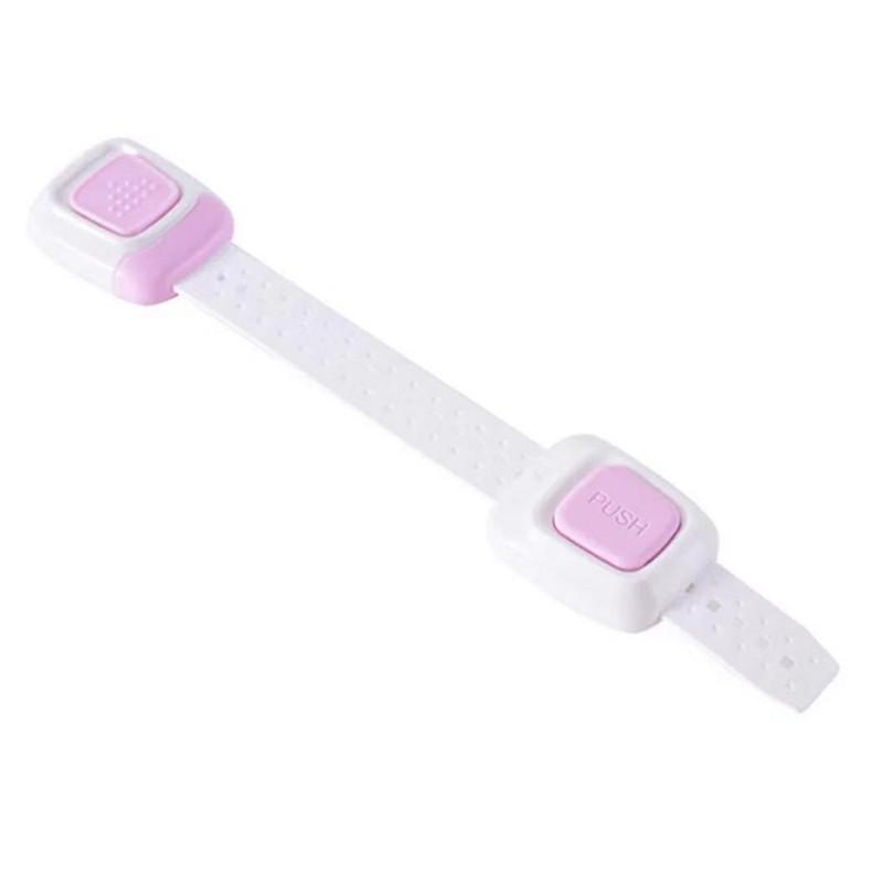 

Багатофункціональний замок дверей дитячої шафи з подвійною кнопкою, замок для холодильника, захист від дітей one size рожевий