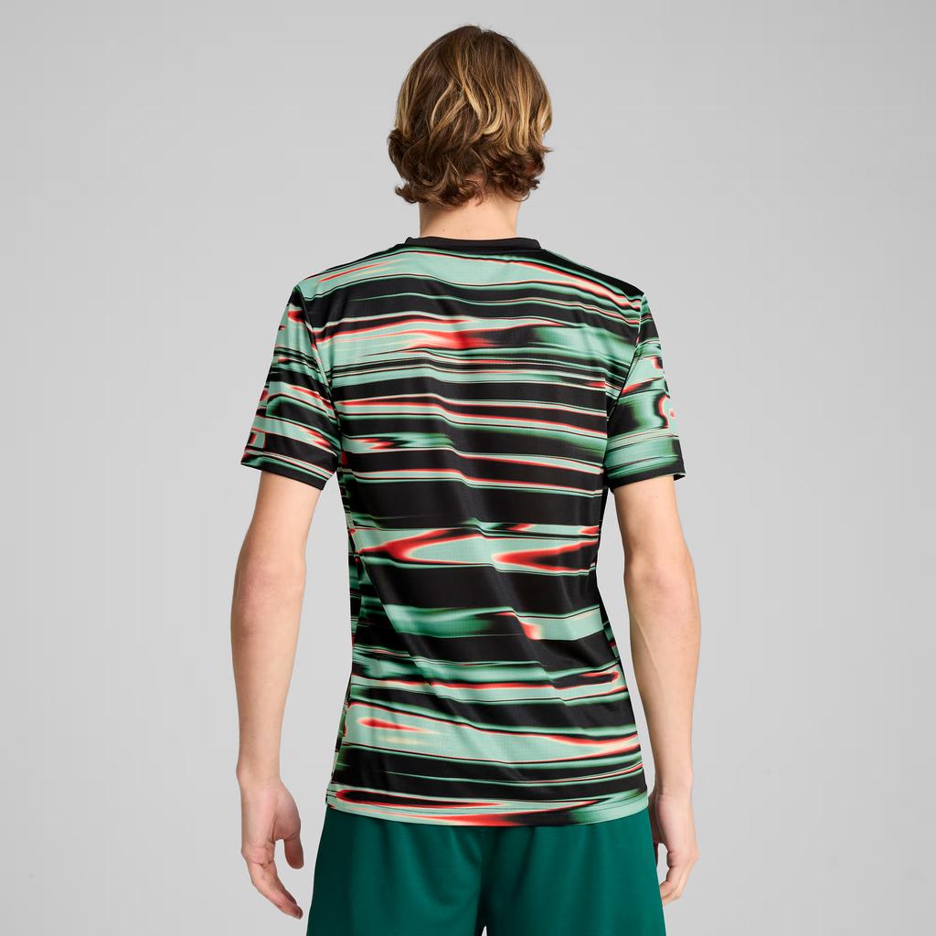 Puma Drycell Portugal Pre-Match Gradient Crew Neck Short Sleeve Football Shirt Men Tops Black Green 779612-18