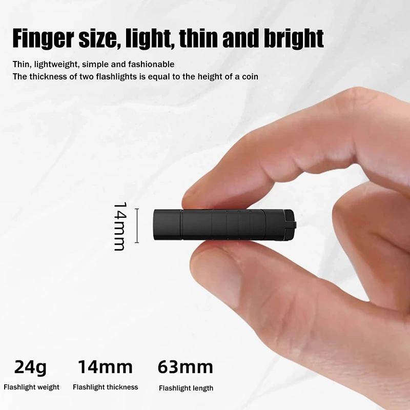 Dual Core Led Flashlight Waterproof Lightweight Rechargeable Outdoor Camping Strong Light Long-Range Portable Keychain Light