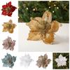 DIY Christmas Flower Pendants Cloth Xmas Tree Oranments Fashion Simulated Xmas Flower  Happy Party