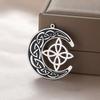 Teamer Vintage Viking Amulet Crescent Pendant For Necklace Bracelet Jewelry Making Stainless Steel Witch Celtics Knot Charms