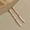 Delicate Baroque Freshwater Pearl CZ Cubic Zirconia Beads Strand Tassel Dangle Earrings for Women Real Gold Plated Copper