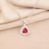 Pink Rubellite Gemstone 925 Stamped Silver Jewelry Zircon Pendant 0.99" For Gift CZP-8-14