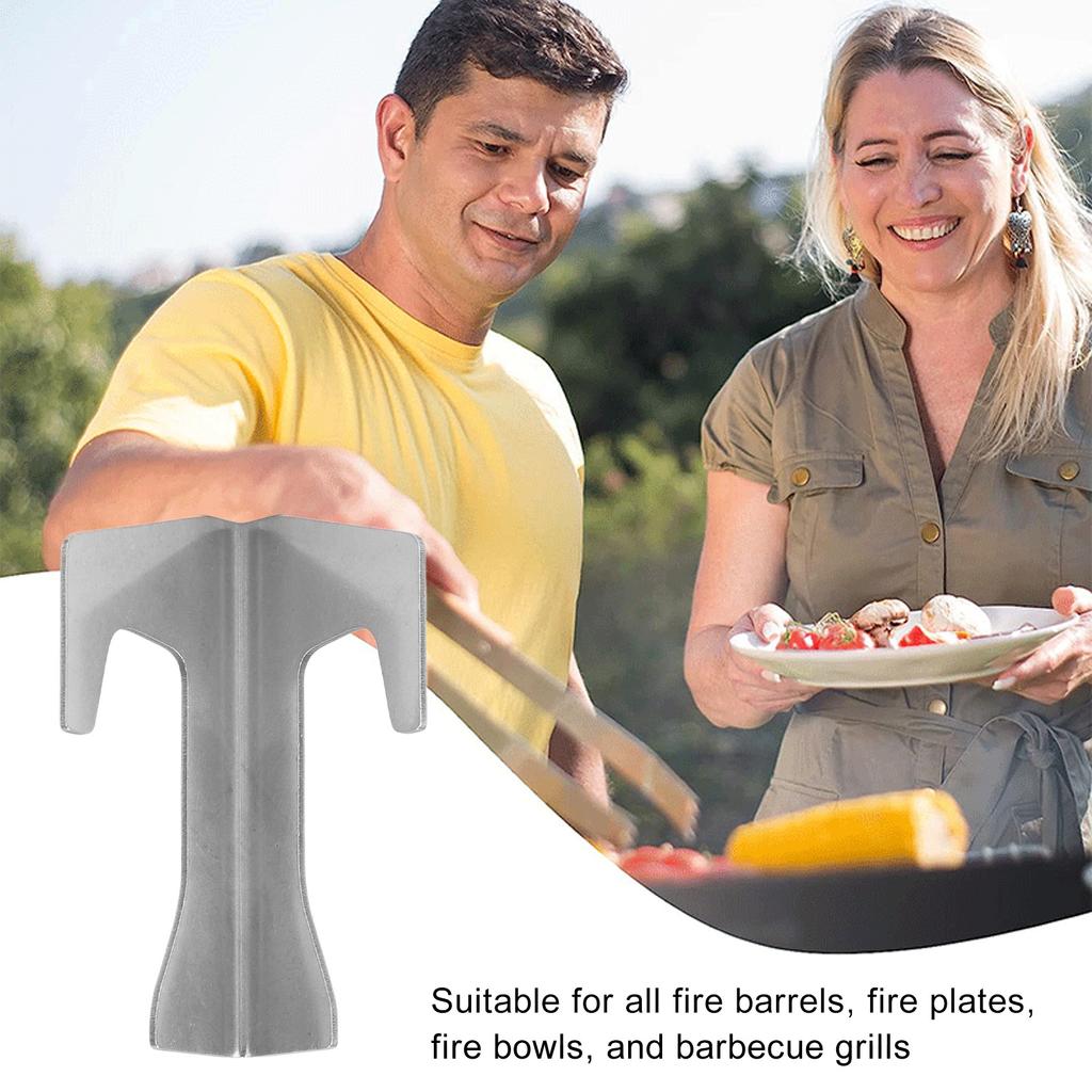 3 Pcs Barbecue Fire Plate Spacer Stainless Steel BBQ Pan Gasket Holder Grill Mat Support Stand