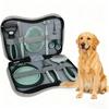Portable Travel Pet Grooming Kit for Dogs & Cats-8-in-1 Set Nail Clipper Hair Removal Comb Scissors Iron TPR Plastic Brushes