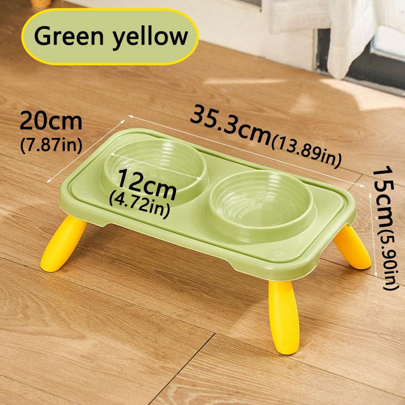 Cat And Dog Food Double Bowl Water Bowl Multifunctional Anti Rollover Food Container Detachable Leg Pet Food Bowl
