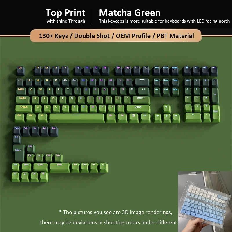 Xiaomi 133+ Gradient Shine through backlit RGB Gamer Keycap For Mx Switch Mechanical Keyboard OEM Profile PBT Keycap ISO Layout Key cap