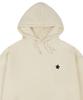 [Unisex] Black Odd Flower Embroidered Hoodie_Cream