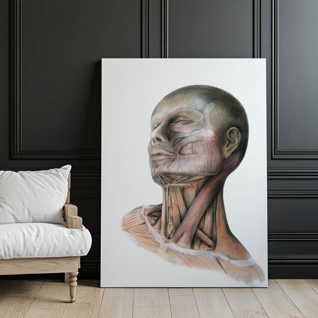 Mięśnie Szyi - Plakat Anatomiczny Mięśnie Szyi - Plakat Anatomiczny, 40X50 Cm, Bez Ramy, Papier Matowy 230 Gsm