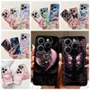 Cover For Infinix Hot 40 Pro X6837 X6836 Back Bumper Hot 40i Colorful Butterfly Flower Painting Phone Case Black Soft Silicone