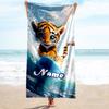 1PC Custom Name Tiger Adventure Beach Towel Highly Absorbent And Sand-Resistant Towel for Swimming, Pool, Yoga, And Travel Lightweight
