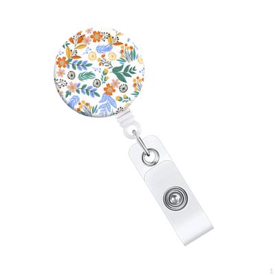 Porta badge retrattile per infermiera, clip per badge identificativo con nome, multiuso, carino, con clip a coccodrillo girevole