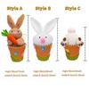 Cartoon Rabbit Holding Carrot Ornament Realistic Country Retro Style Easter Bunny Statue Handmade Flower Pot Ornament