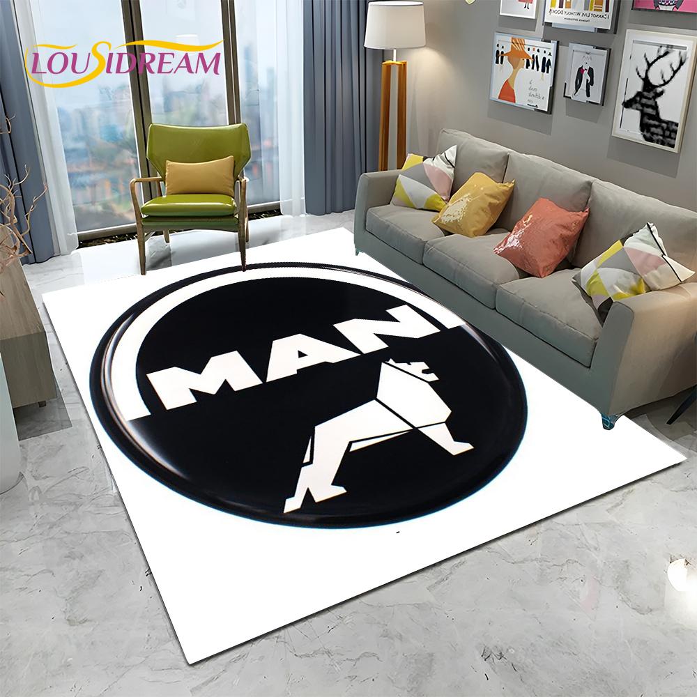 Muž Kamion Logo Série 3D Tisk HD Koberec pro Domácí Obývací Pokoj Ložnici Pohovku Rohožka Dekorace, Dětský Koberec Protiskluzová Podložka