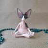 Hairless Cat Meditation and Practice Resin Ornaments Simulated Cat Courtyard Design Home Decoration and Renovation