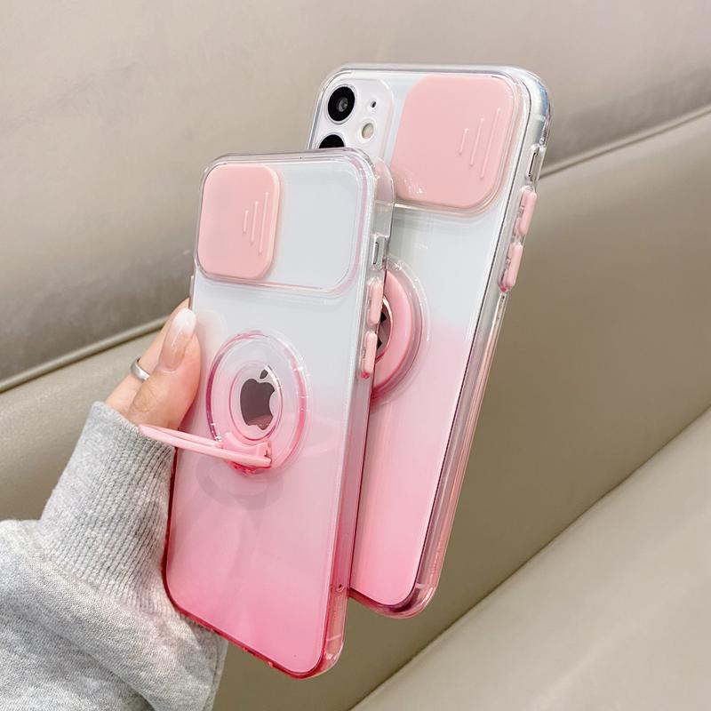 Custodia porta anello di colore sfumato per Iphone 11 13 12 Pro Max Xs Xr X 7 8 Plus Custodia antiurto con supporto per fotocamera Protezione posteriore